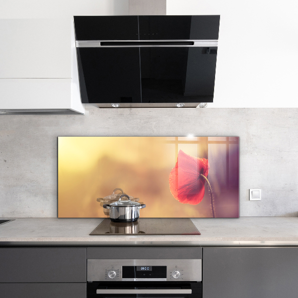 Kitchen splashback Vintage poppy plant