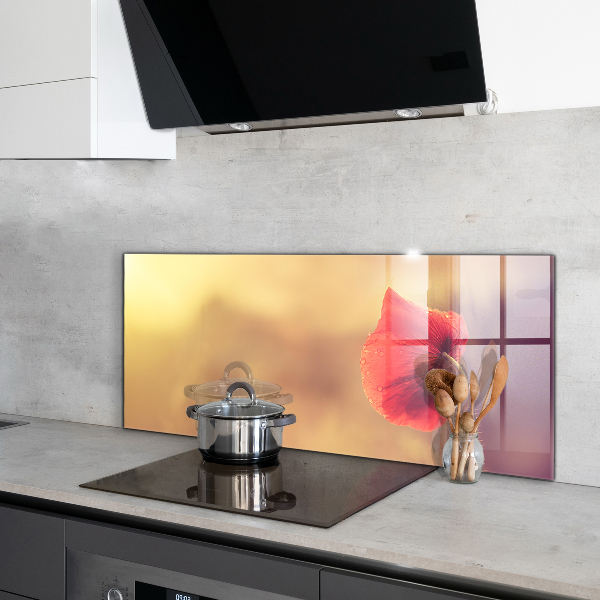 Kitchen splashback Vintage poppy plant