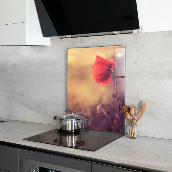 Kitchen splashback Vintage poppy plant