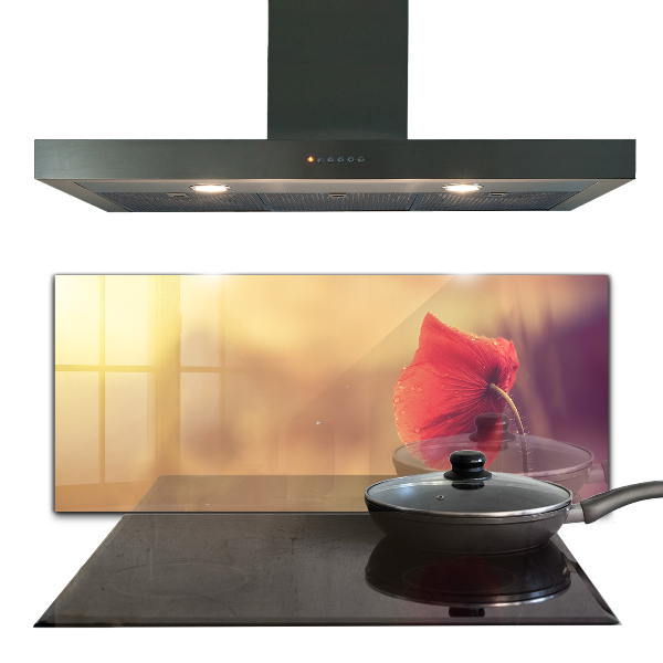 Kitchen splashback Vintage poppy plant
