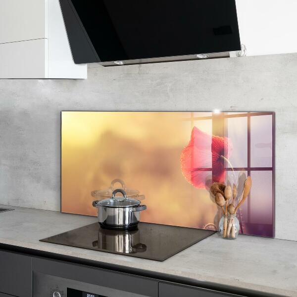 Kitchen splashback Vintage poppy plant