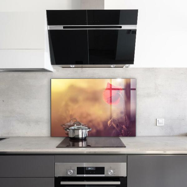 Kitchen splashback Vintage poppy plant