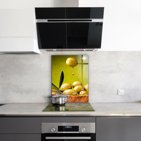 Kitchen splashback Green fresh olives