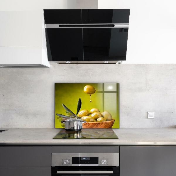 Kitchen splashback Green fresh olives