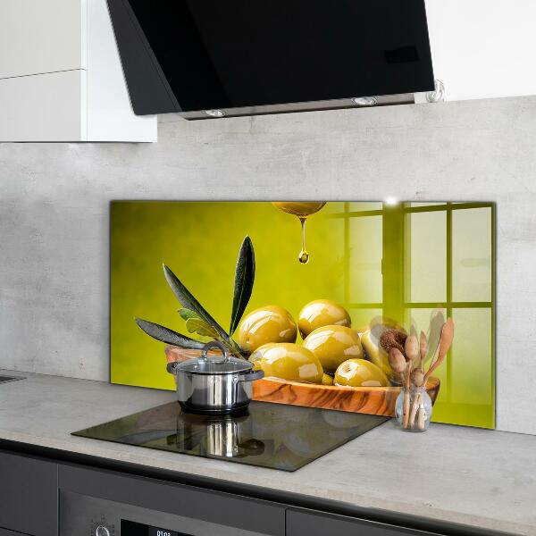 Kitchen splashback Green fresh olives