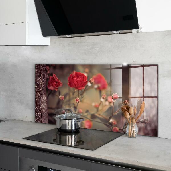 Kitchen splashback Wild rose in the park