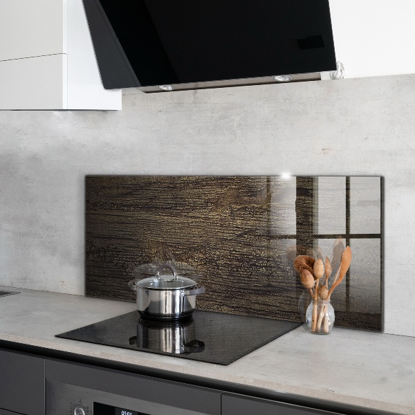 Glass splashback Retro wood texture