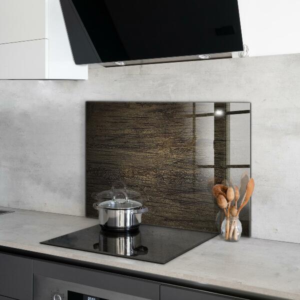 Glass splashback Retro wood texture