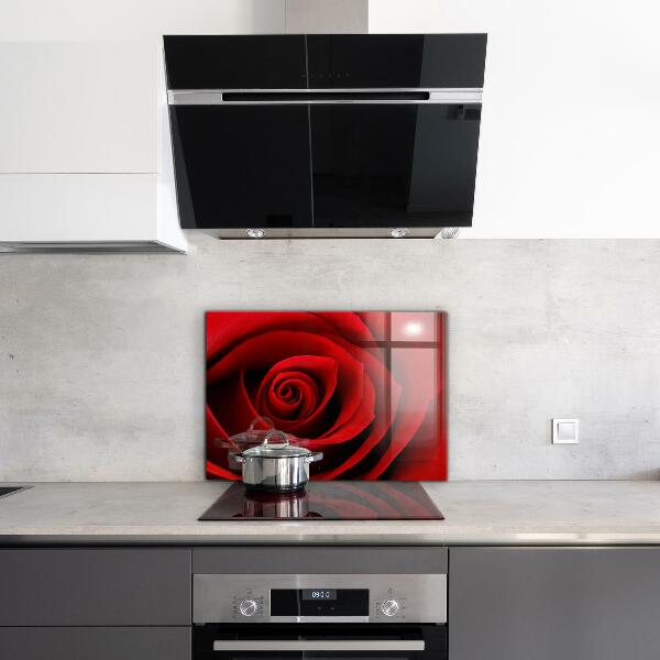 Kitchen splashback Red rose love