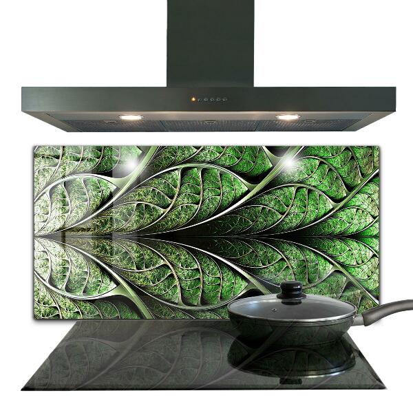 Kitchen splashback Abstract green leaf