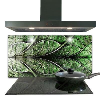 Kitchen splashback Abstract green leaf