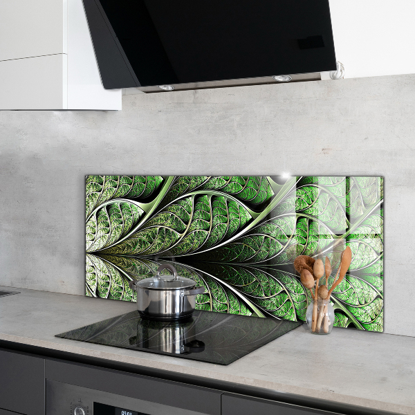 Kitchen splashback Abstract green leaf