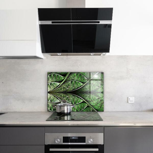 Kitchen splashback Abstract green leaf
