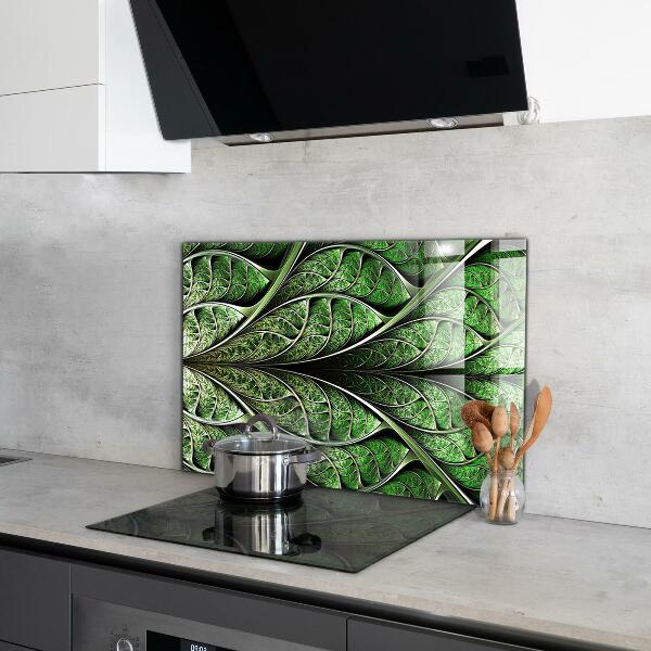Kitchen splashback Abstract green leaf