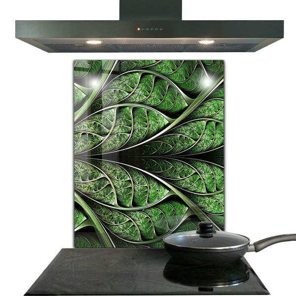 Kitchen splashback Abstract green leaf