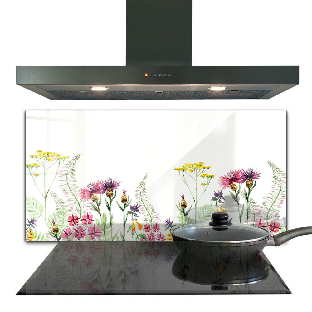 Kitchen splashback Meadow with colorful flowers