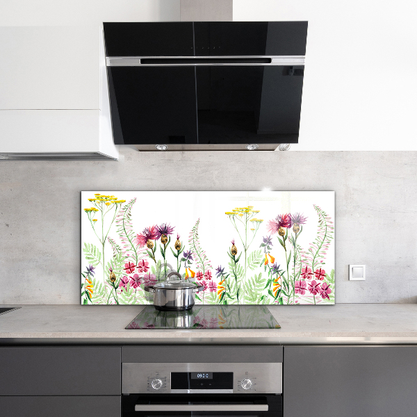 Kitchen splashback Meadow with colorful flowers