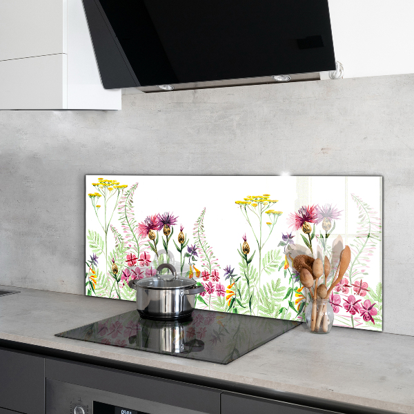 Kitchen splashback Meadow with colorful flowers