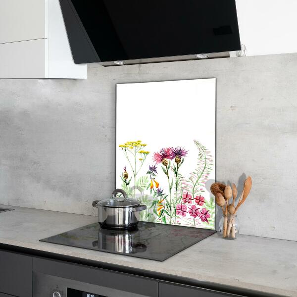 Kitchen splashback Meadow with colorful flowers