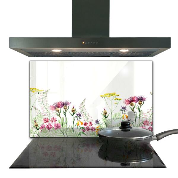 Kitchen splashback Meadow with colorful flowers