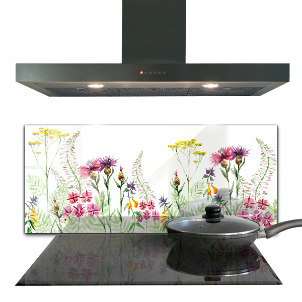 Kitchen splashback Meadow with colorful flowers