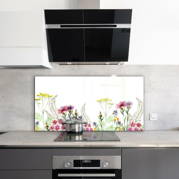 Kitchen splashback Meadow with colorful flowers