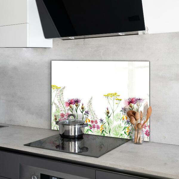 Kitchen splashback Meadow with colorful flowers
