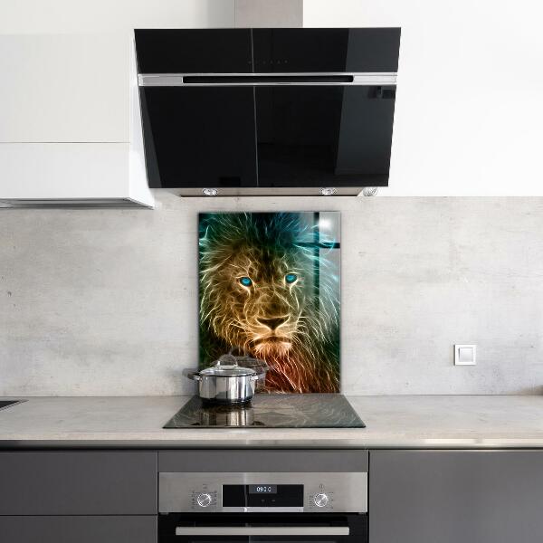 Cooker splashback Lion in abstract edition
