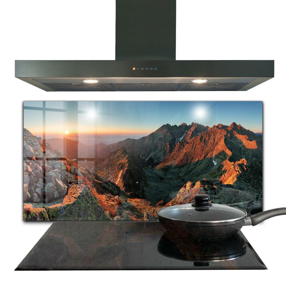 Kitchen splashback Mountain panorama sunset