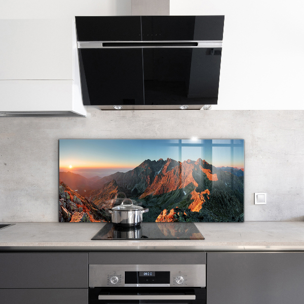 Kitchen splashback Mountain panorama sunset
