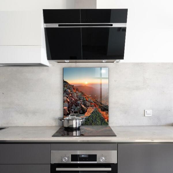 Kitchen splashback Mountain panorama sunset