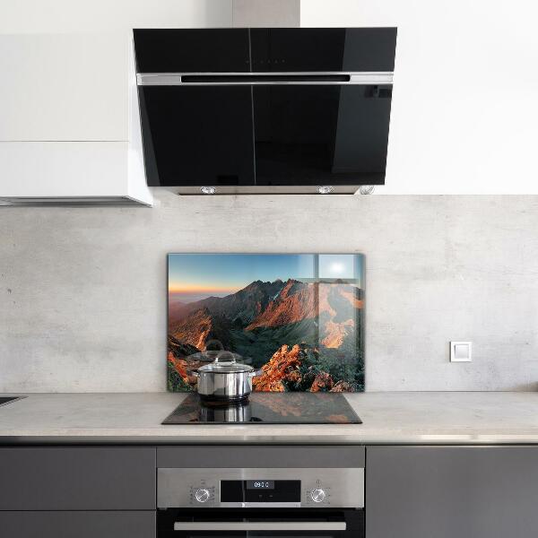 Kitchen splashback Mountain panorama sunset