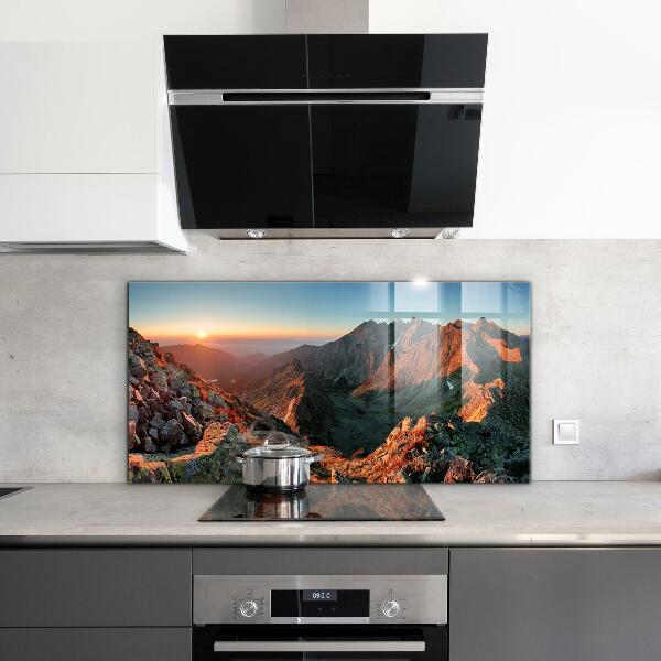 Kitchen splashback Mountain panorama sunset