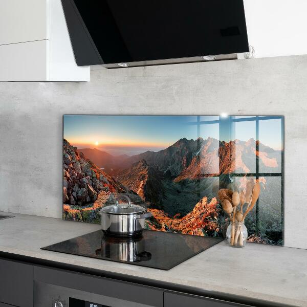 Kitchen splashback Mountain panorama sunset
