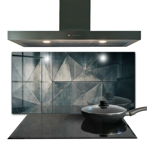 Glass splashback Metal abstract triangles