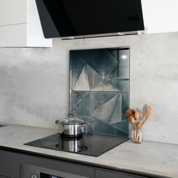 Glass splashback Metal abstract triangles