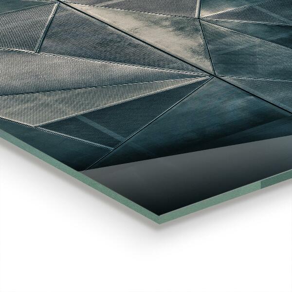 Glass splashback Metal abstract triangles