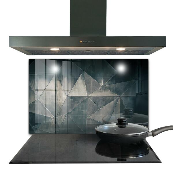Glass splashback Metal abstract triangles