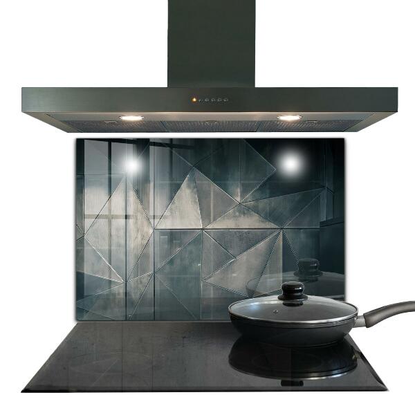 Glass splashback Metal abstract triangles