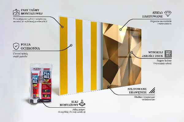 Glass splashback Metallic geometric texture