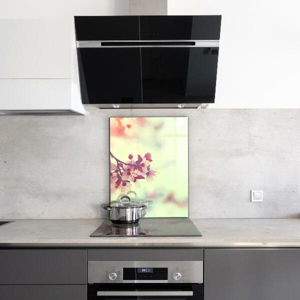 Kitchen wall panels Blooming pink tree