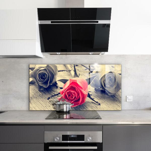Kitchen wall panels Rose symbol of love