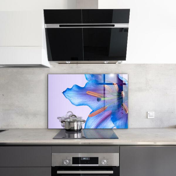 Kitchen wall panels Beautiful blue lily
