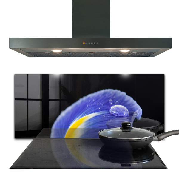 Kitchen wall panels Purple iris flower