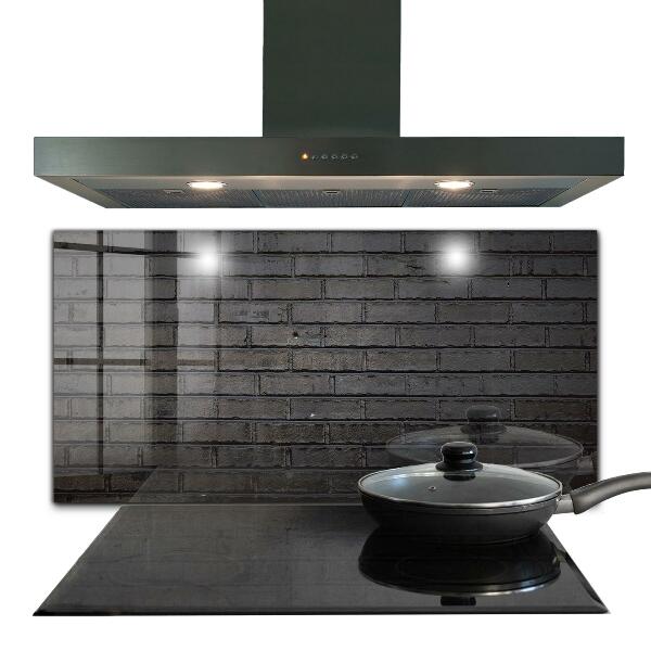 Kitchen splashback Black brick concrete