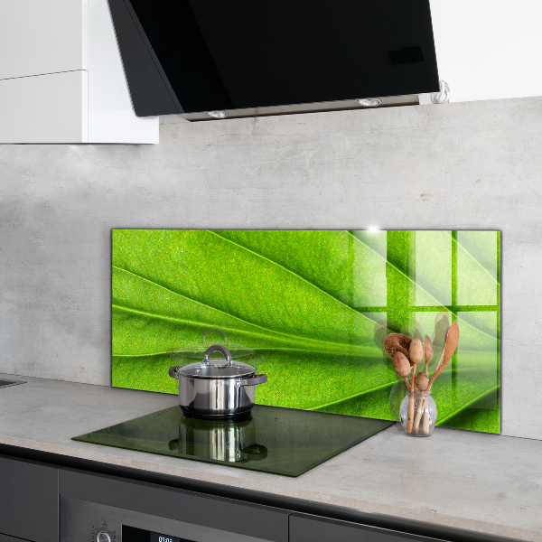 Kitchen wall panels Green leaf details