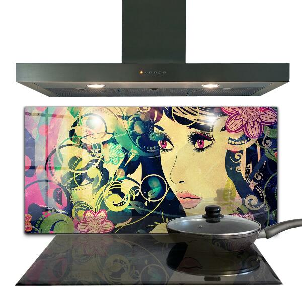 Kitchen splashback Girl on a summer day