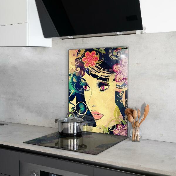 Kitchen splashback Girl on a summer day