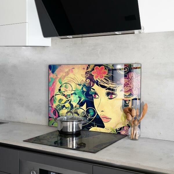 Kitchen splashback Girl on a summer day