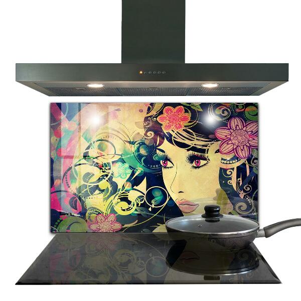 Kitchen splashback Girl on a summer day